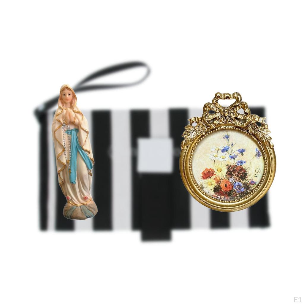 Ornate European Mary Statue Blessed Sculpture Artwork Decorative Desk Display for Wedding Gift Ideas