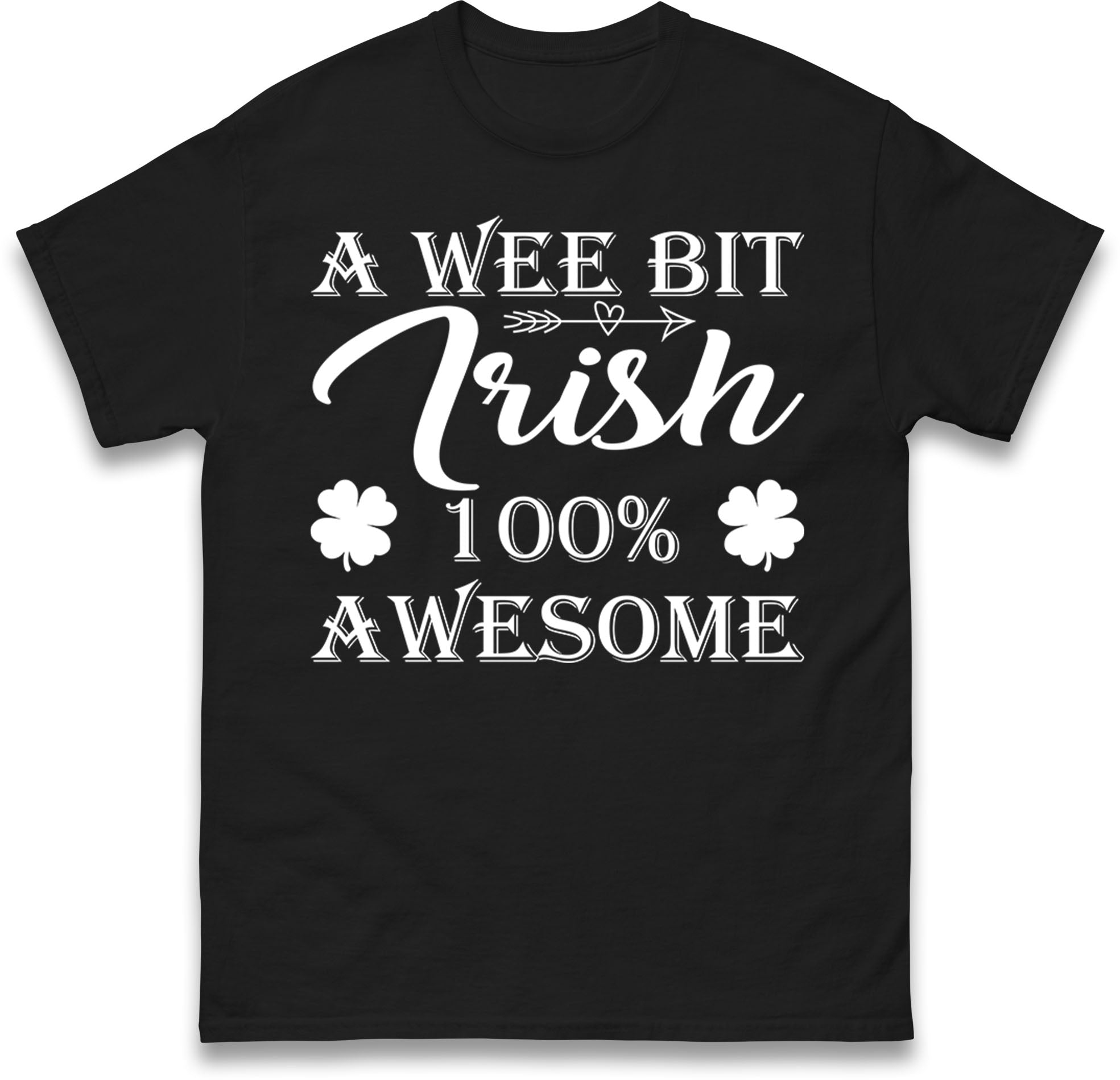 A Wee Bit Irish 100% Awesome St Patricks Day Mens T Shirt Womens Tops Tees 4XL