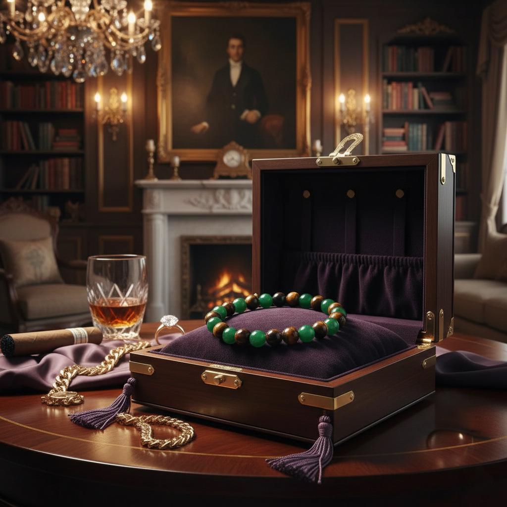 Green Aventurine & Tiger Eye Wealth Bracelet - 8mm Elastic Cord, High-End Feel