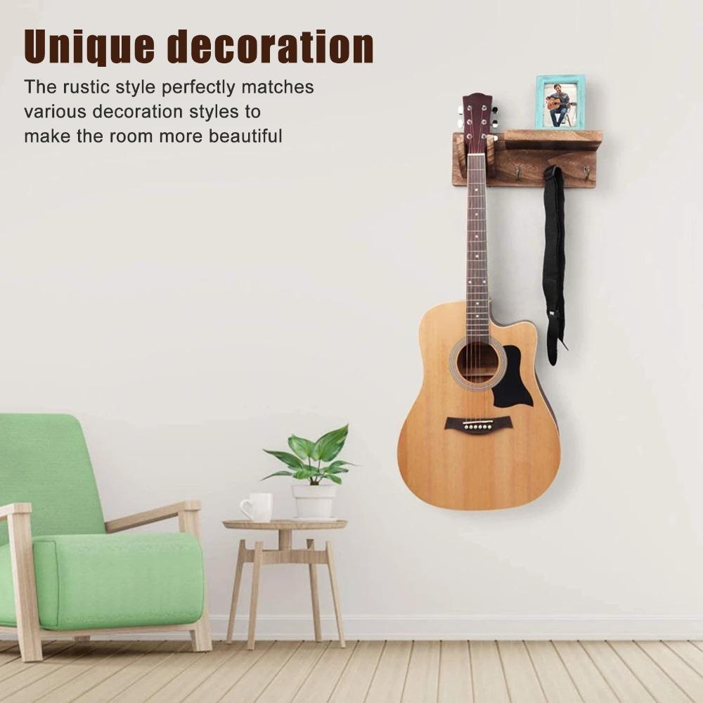Retro Guitar Wall Mount Hanger Wall Mounted Guitar Hanging Rack  For String Music Instrument
