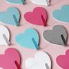 12 Pcs Iron Wall Adhesive Hangers Heavy Duty Heart Shaped Clothes Hangers for Coats Mounted
