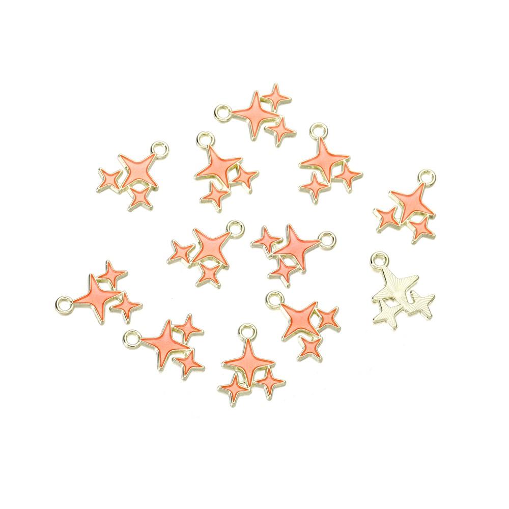10pcs/bag Colorful Flower Heart Charms Pendants Enamel Metal Necklace Bracelet Charm For DIY Jewelry Making Supplies Accessories