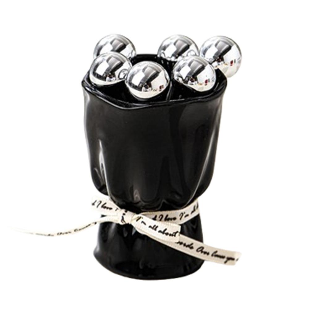 

Bouquet Shape Fruit Forks Set INS Fruit Receipt Jar Stainless Steel Fork for Tasting Salad чорний