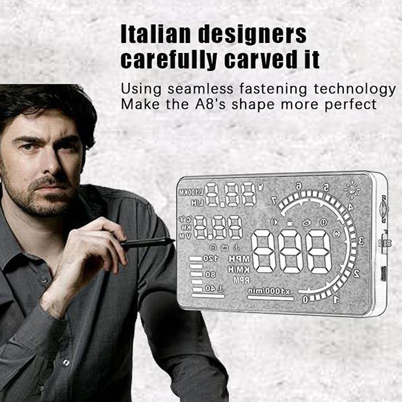 Viteză auto HUD vitezometru consum ulei temperatură apă Head Up Display tensiune baterie OBD parbriz proiector camion