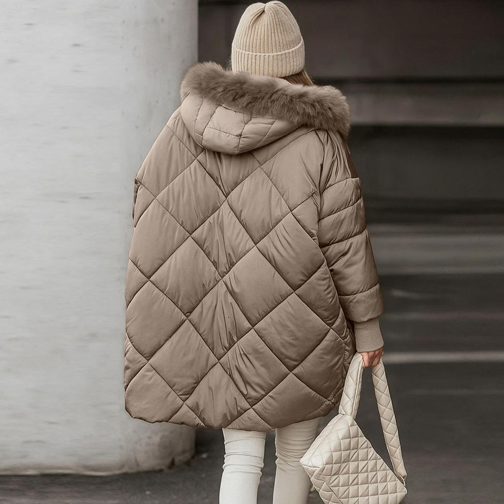 Dámské bundy Bunda s fleecovou podšívkou Zimní kabáty S kapucí Péřová bunda Se zipovými kapsami