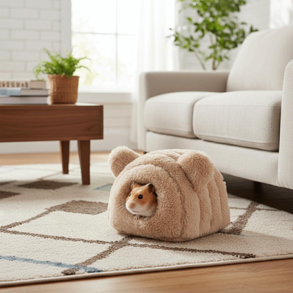 Pet Supplies Warm Pet Sleeping Nest Soft Breathable Guinea Pig House Thickened Comfortable Hamster Hideout House Winter