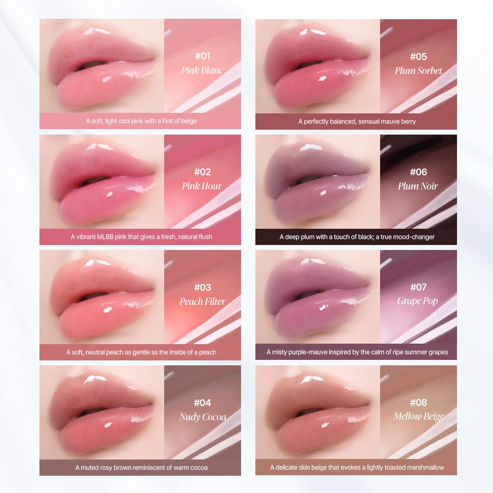 Heart Percent Dote On Mood Über Schmelzendem Gloss, 3,8ml, #06 Plum Noir, für ein voluminöses Aussehen und hochhaftende, glänzende Lippen.