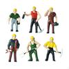 6 Stück 1/87 Bauarbeiter Figuren Handwerk Sammlerstücke Miniatur für Diorama Mikro