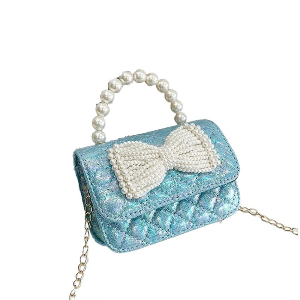 Mini Bow Crossbody Bag Korean Style Children Coin Purse Simple Pearl Handbag  Kids