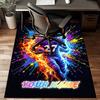 1PC Custom Name Football Player In Flames Theme Floor Mat Ideal for Living Room, Game Rooms, Office, Bedroom,Floor Mat Playful Design248
