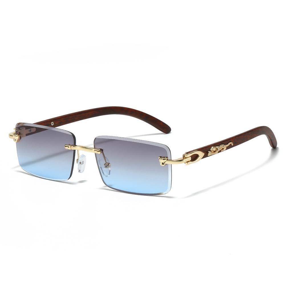 2025 Frameless Fashion Sunglasses with Leopard Decor for Men - European & American Style