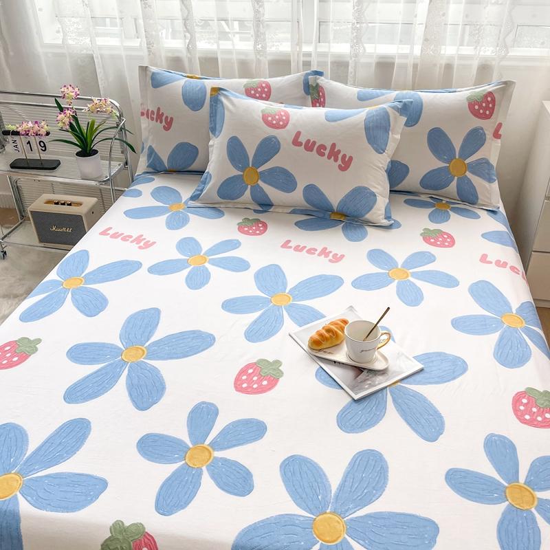 Cotton Bed Sheet  Cartoon Panda Animals Printed Double Top King Sheets for Girls Boys Kids Single Queen King Size Bed Linen