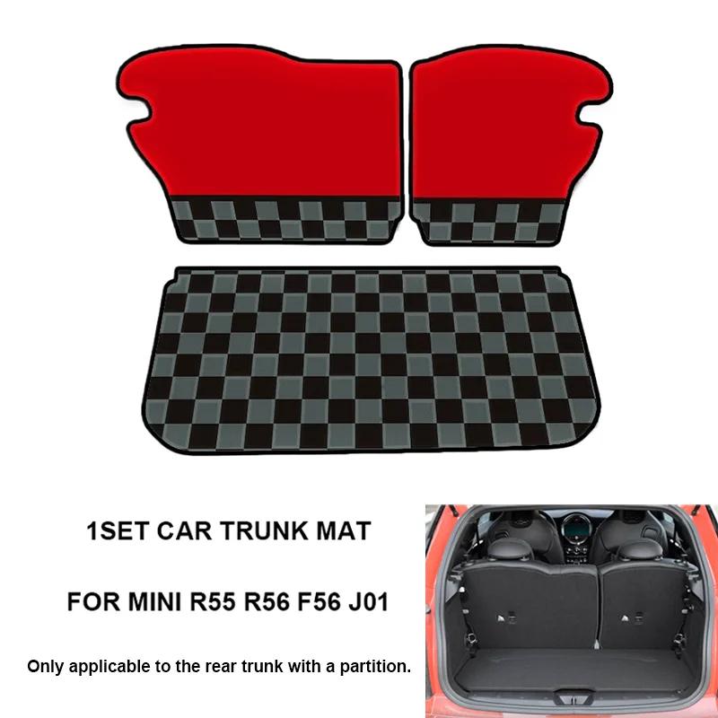 Car Rear Trunk Mat Cargo Liner For MINI Cooper R55 R56 F56 J01 For Clubman Electric Hardtop Hatchback Hatch Leather Custom