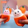 1/2pcs Cute Cartoon Carrot Head Bunny Squeeze Toy, Fun Prank Gag Gift for Youngsters ,Adults,Educational Party Favor for Easter,Halloween,Thanksgiving