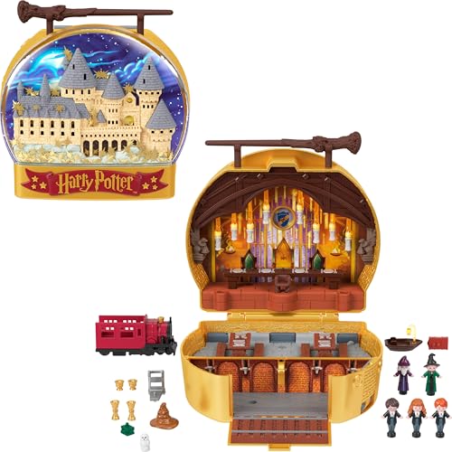 Коллекционный игровой набор Polly Pocket, компактный Гарри Поттер, с 5 куклами и 11 аксессуарами