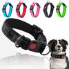 Pet Collar Adjustable Length Reflective Strap Buckle Closure Safety Lock Metal D-ring Reflective Padded Nylon Dog Collar for Small Medium Dogs