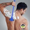Rasoio per la schiena da uomo 2 in 1 con manico lungo in silicone, scrubber per la schiena, tagliacapelli, ergonomico, manuale, per la rimozione dei peli bagnati e asciutti.
