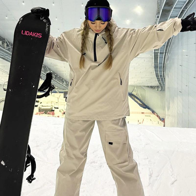Waterproof Ski Suit Set: Men's & Women's Couple Style, Windproof, Warm, Plus Size.