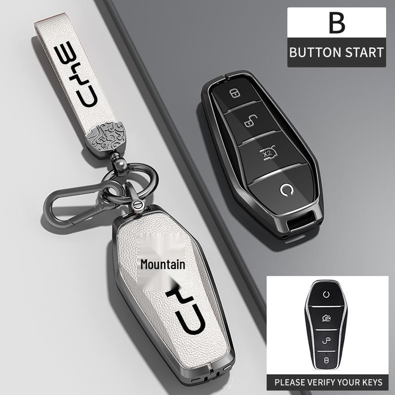 BYD Han Key Cover - Compatible with BYD Qin Pro, Song Max New Energy, Tang, and Song Plus Cars, Features Metal Shell and Bag Buckle.