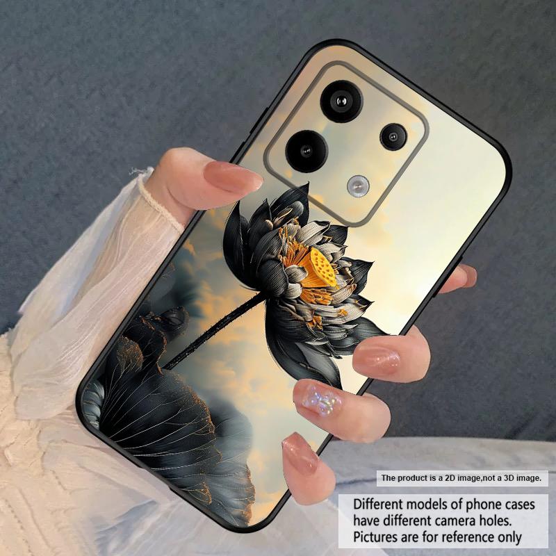 Oil Painting Lotus For Redmi Note 9 9S 10 11 12 12S 13 Pro+ Plus 5G India 14 Pro 4G Global 14S 13C 14C silicone soft phone case