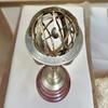 Brass Armillary Sphere On Elegant Wooden Base Décor Accent for Your Home Décor