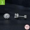 50 Points Shining Moissanite Stud Earrings, High-End Elegant Style S925 Sterling Silver Bright Stud Earrings.