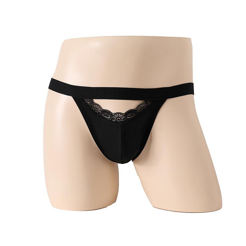 Sissy Pouch Panties Men Sexy Front Hole Lingerie Jockstrap Thongs Bondage Open Buttock Male Lingerie G-String Support Underpant