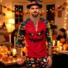 Men's Long Sleeve Shirt with Halloween Print Pattern for Casual Wear