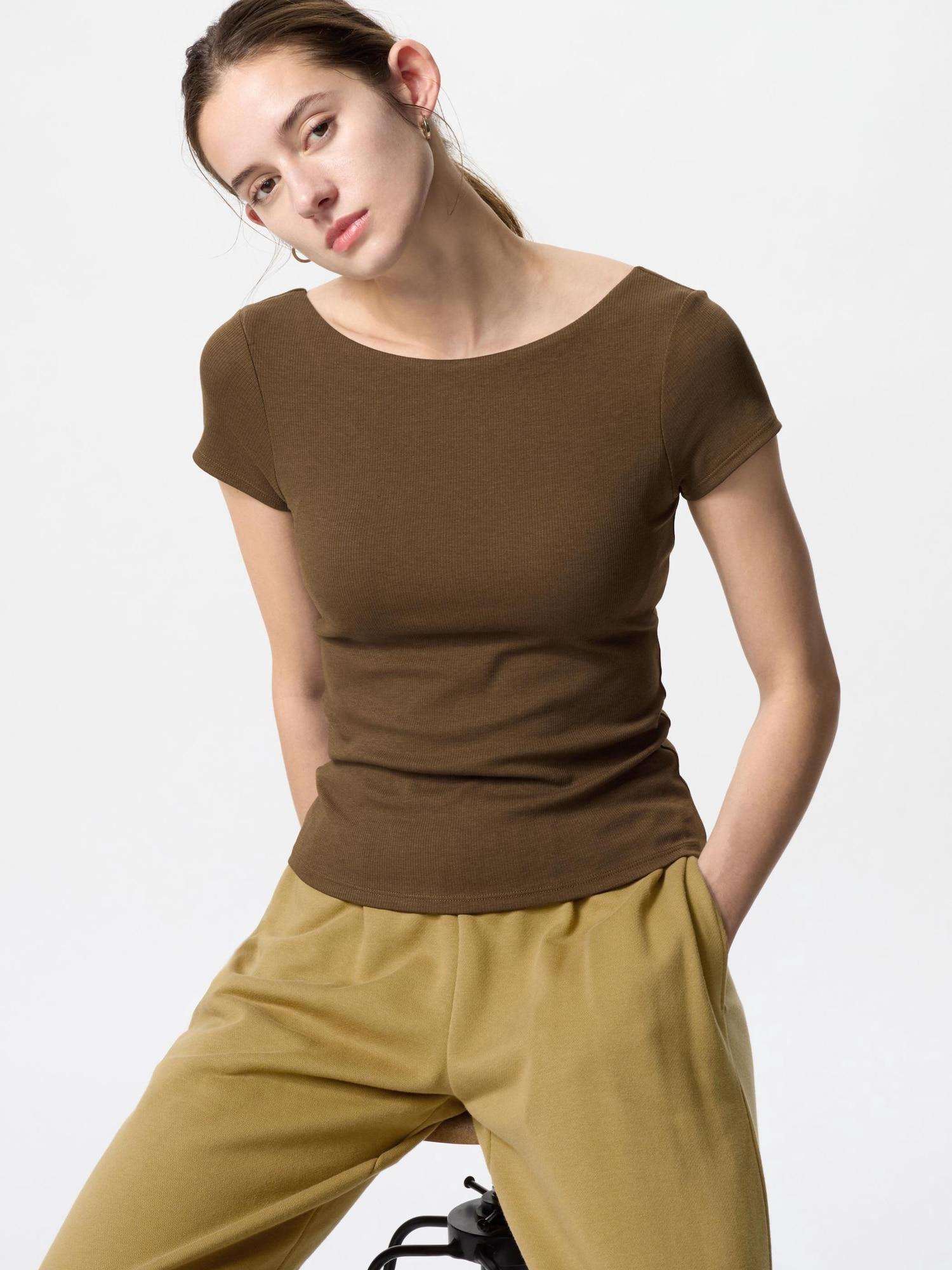 

Uniqlo Japan Air Rhythm Хлопковый бюстгальтер с низкой спинкой 36 BROWN/XS
