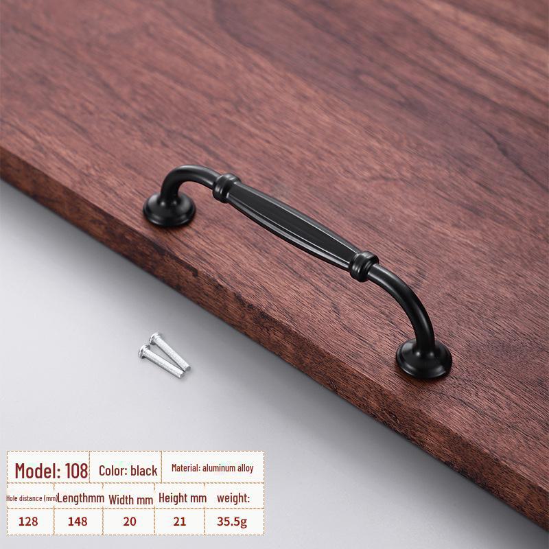 

Ручка для шухляд та шаф у європейському стилі з чорного алюмінієвого сплаву