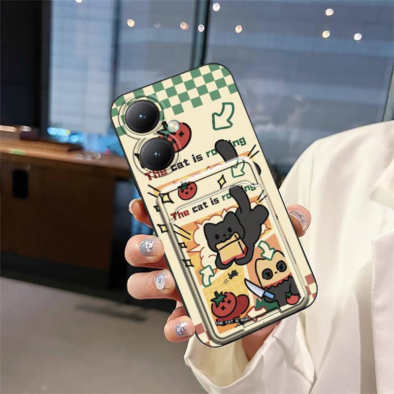 Anti-knock Silicone Phone Case For VIVO Y35+ 5G/Y35M+ 5G Durable Full Wrap Dirt-resistant Cute Back Cover Graffiti TPU