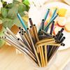 Black Reusable Metal Drinking Straws Stainless Steel Sturdy Bent Straight Drinking Straw with Cleaning Brush Bar Party Accessory