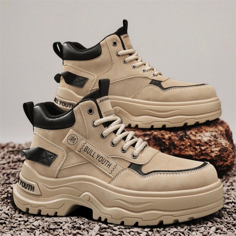 New Fashion Autumn And Winter Men's High Top Martin Boots Students Male Boys Trending Soft Sole Work Shoes Labor Protection Martin Sneakers