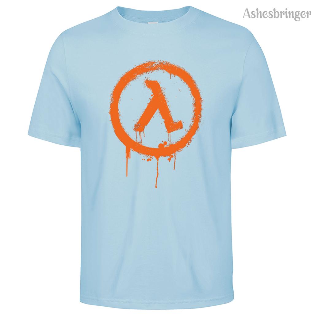 Men's Cotton Crew Neck Half Life Graphic Print T-Shirt Street Casual Style Tops For Men and Women