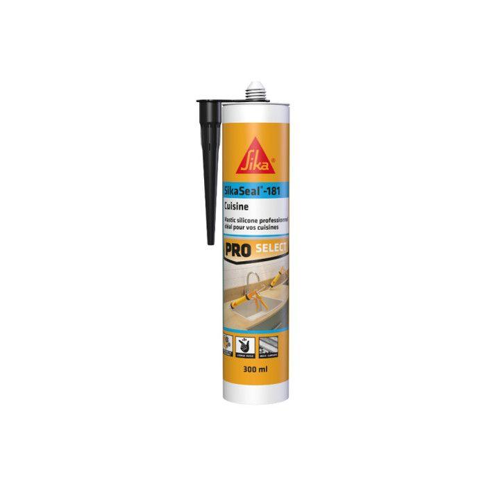 Mastic Silicone - SIKA - Sikaseal 181 - 300 Ml - Couleur: Noir - Résistant Aux Moisissures