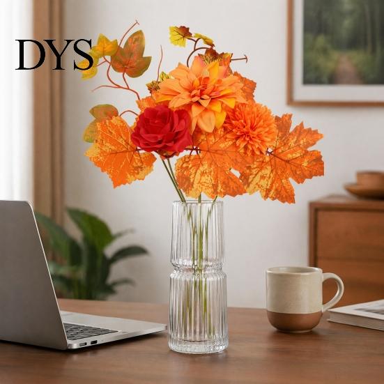Simulation Greenery for Interior Decoration Artificial Fall Flowers, Faux Silk Flower Arrangement, Realistic Bouquet Long Lasting Flowers Weddings