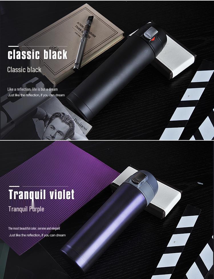 Copo Térmico de Aço Inoxidável com Abertura de um Clique - Presente da Loja 4S