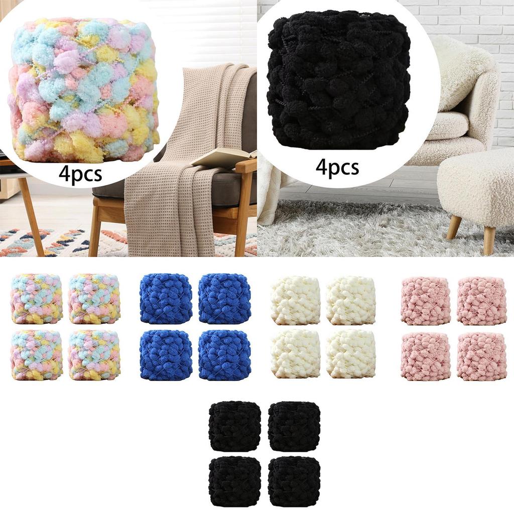 4 Balls Comfortable Weaving Arm Knitting Soft Pompom Chunky Yarn Giant Yarn for Throw Pillow Cushion Rug Making Scarf Pet Bed
