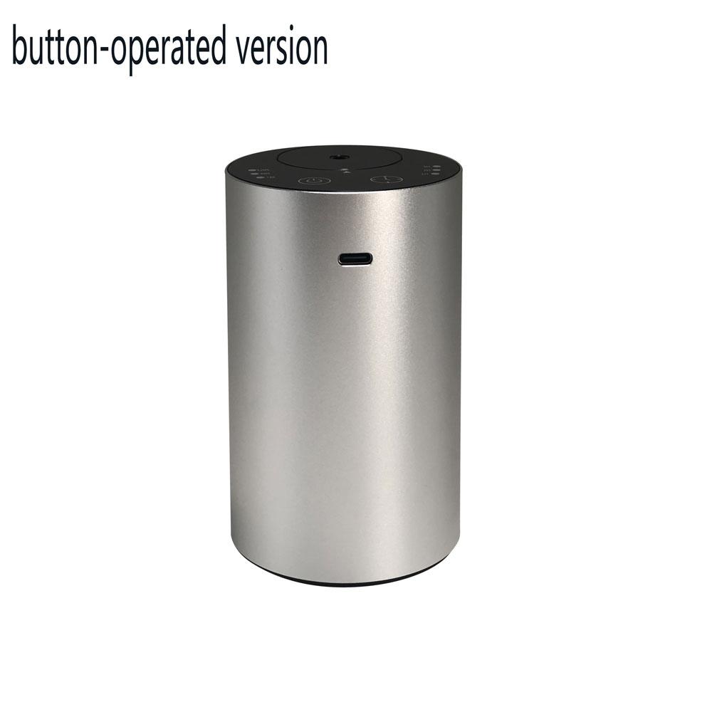 Portable Car Aroma Diffusers  APP Connected Fragrance Smell Distributor Suitable for Office Home Car Fragrance Diffusers Button style-Silver