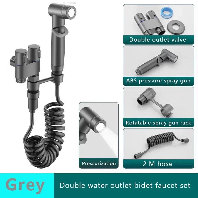 Серебристый/Черный/Серый Биде Смесители Нержавеющая Сталь Смеситель для Ванной Туалета Набор Биде-распылителя Гигиенический Душ Смеситель Биде Смеситель для Туалета