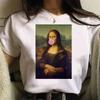 Lustiges Mona Lisa Bild T-Shirt Damen Spoof Grafik T-Shirts Humorvolle Streetwear Tops Sommer Y2k Damen Bluse Kawaii Kleidung