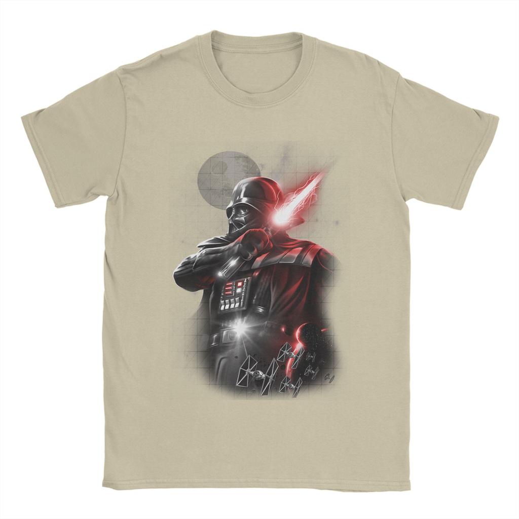Vaders Lightsaber Portrait Men's T Shirt Unique Tees Short Sleeve Crew Neck T-Shirt Cotton Printed Tops