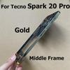 For Tecno Spark 20 Pro KJ6 Middle Frame Faceplate Housing Chassis Front LCD Bezel Repair Parts Replacement