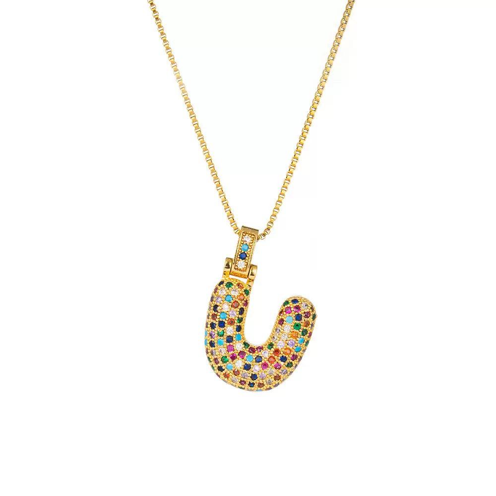 European Initial Pendant Necklace: Retro Hip Hop Trend Jewelry for Women