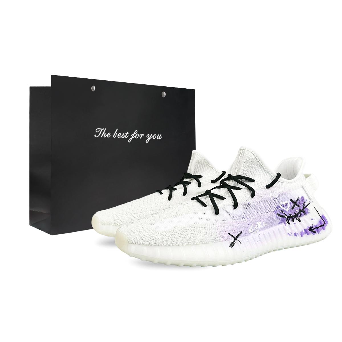 

Adidas Originals Yeezy Boost 350 V2 Abrasion Resistant Abrasion Resistant Low top Casual Shoes Unisex White Purple HQ6316(Team373-BOX) 36⅔