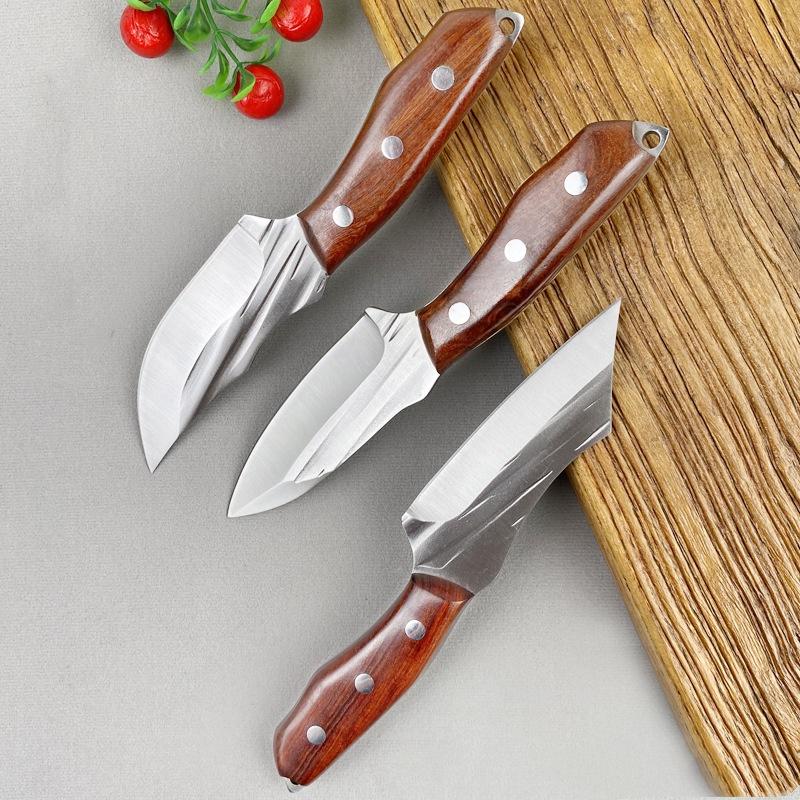 Stainless Steel Boning Knife Butcher Fish Fruit Vegetable Cutter Cleaver Kitchen Knives with Sheath