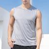 Men Ice Silk Vest Thin Outerwear Fitness Top Hurdle Mesh Sports Vest Loose  Sleeveless T-shirt