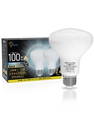 ORALUCE LED Bulb, E26 Base, Reflector Type, Daylight White, 10W Equivalent, 1020lm, 6500K, 120° Downward Beam, Non-Dimmable, PSE Certified, Suitable