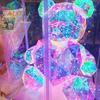 Teddy Bear Night Light Prismatic Iridescent LED Bear Lamp DIY Assembly Colorful Bunny Lamp for Valentine's Day Gift Bedroom Party Decor