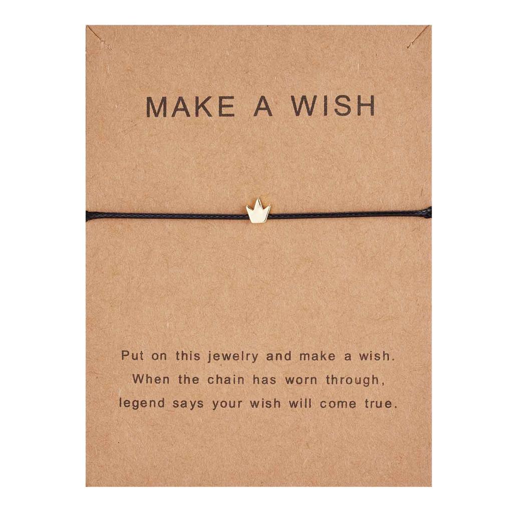 Make a Wish Crown Five-stars Cross Heart Woven Paper Card Bracelet Adjustable Lucky Red String Bracelets Femme Jewelry